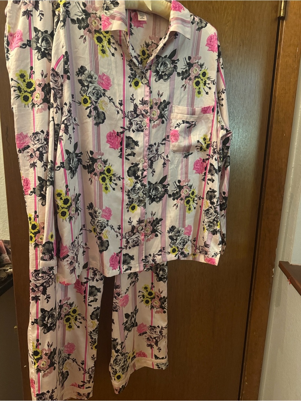 Victoria's Secret Pink Floral & Stripe Kids Pajama Set